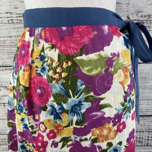 The Paragon Skirt size Small Purple Pink Floral Long A Line Wrap Boho Modest - Picture 5 of 11